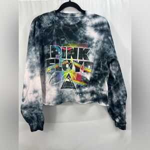Pink Floyd - “Dark Side Of The Moon” - Tie Dye Crop Top (SIZE: XL) LONG SLEEVE